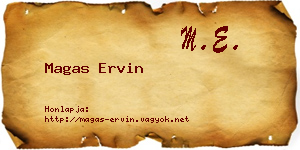 Magas Ervin névjegykártya