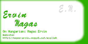 ervin magas business card